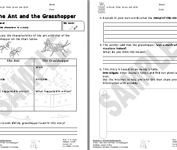 The Ant and the Grasshopper – Read Think Learn